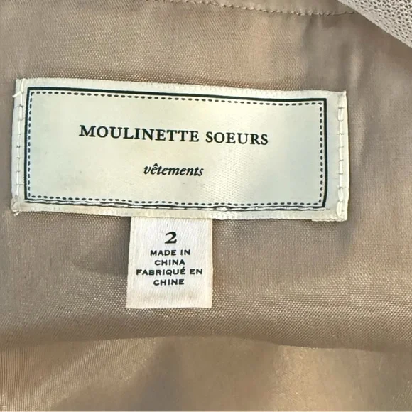 Moulinette Soeurs Embroidered Mesh Bodice Dress Navy Floral Lace Size 2 - Picture 11 of 14